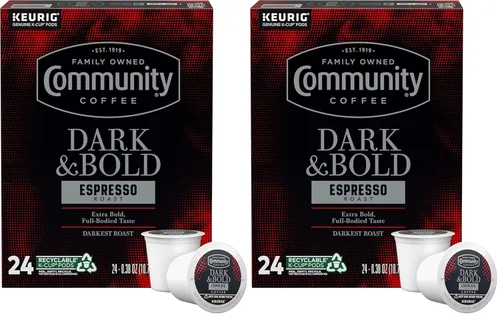 Vista 16 de Community Coffee Dark & Bold Espresso Roast - 12 cápsulas de café tostado extra oscuro, compatible con cafeteras Keurig 2.0 K-Cup, 12