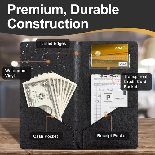 Vista 3 de CoBak Presentadores de Cheques para Restaurante, Soporte para Tarjetas de Cheques de Invitados, Soporte para Facturas de Restaurante, Presentadores