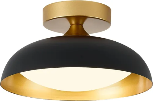 Vista 18 de kudos KDCL01-GD-S - Lámpara de techo dorada, lámpara LED de 9.5 pulgadas, lámpara colgante moderna de 12 W 600 lm, iluminación de techo regulable