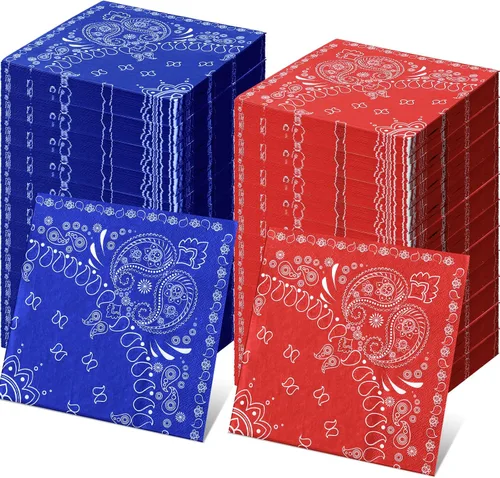 Vista 10 de Teling 100 unidades de colores surtidos de fiesta occidental bandana