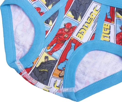 Vista 3 de DC Comics Calzoncillos para niños 100% algodón con estampados incluyendo Superman, Batman, the Flash Logos, tallas 23t, 4t, 4, 6, 8