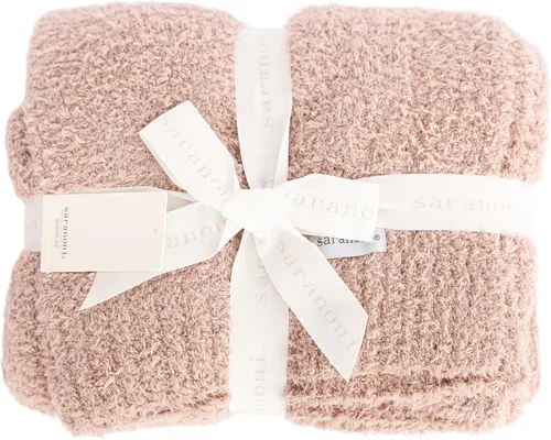 Vista 9 de SARANONI Bamboni - Manta de bebé Manta de felpa de lujo súper suave Mantas de bebé transpirables y cómodas para niños y niñas Caramelo, Mini