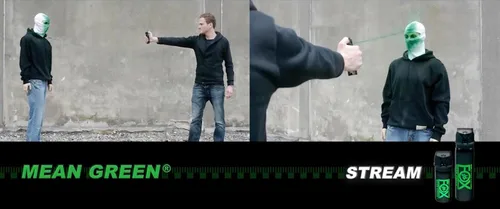 Vista 6 de Mean Green Pepper Spray – 3,000,000 SHU – 1.2% MC / 6% OC High Purity Formula with Green Staining Dye – Stream Spray – Maximum Strength Self