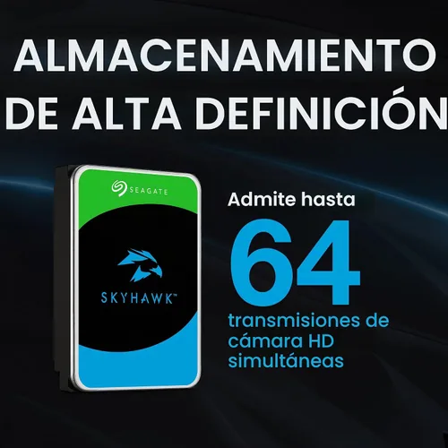 Vista 4 de SEAGATE ST4000VX007 Skyhawk 4TB Vigilancia Duro SATA 6Gb/s 64MB caché 3.5 pulgadas Unidad interna Embalaje libre de frustración (ST4000VXZ07) Disco