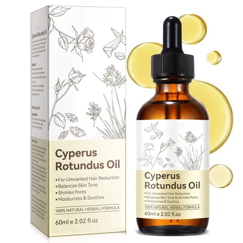 Aceite de Cyperus Rotundus, aceite de ciprés rotundus para depilación, reduce naturalmente el crecimiento no deseado del cabello, reduce el