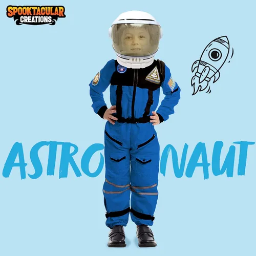Vista 3 de Spooktacular Creations - Disfraz de astronauta con casco, traje espacial para niños pequeños, disfraz de astronauta de Halloween para niños