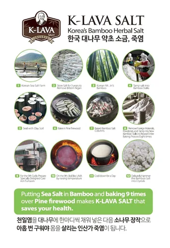 Vista 3 de K-LAVA SALT — Sal de bambú número 1 de Corea: original 9x, cristal, 2.47 onzas