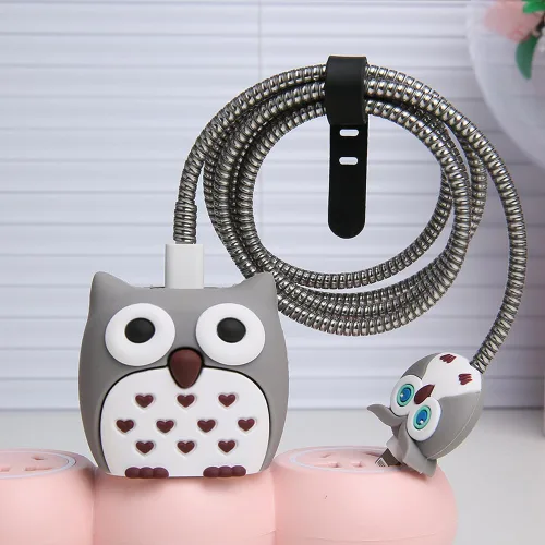 Vista 14 de Funda de Cargador Compatible con iPhone Adaptador de Corriente USB-C de 20W Cargador Diseño de Dibujos Animados Lindo en 3D Funda de Cargador