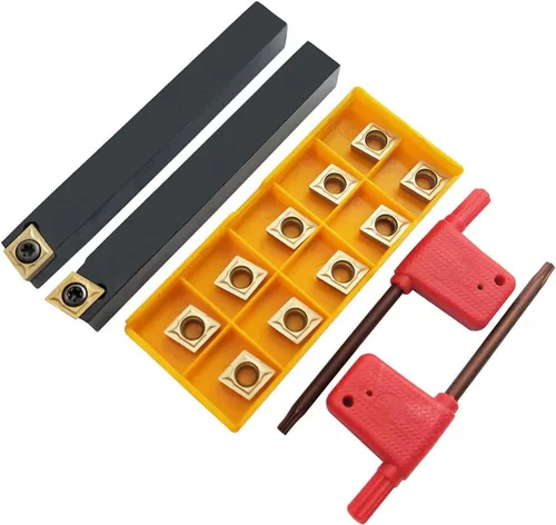 Juego de soporte de inserción de herramienta de torneado de carburo indexable de vástago de 1/2 "/12 mm, 2 piezas SCACR1212H09 SCACL1212H09
