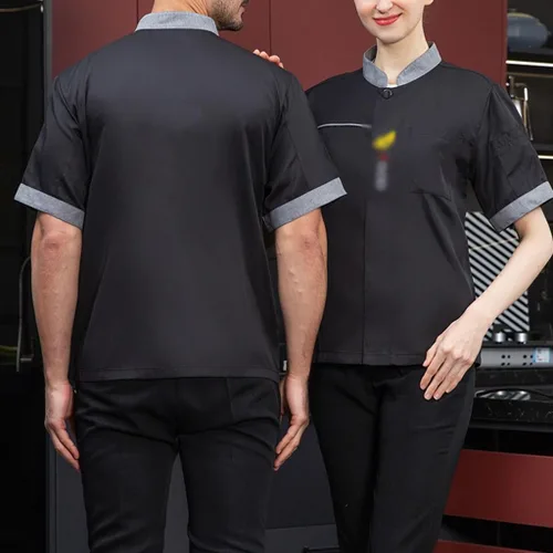Vista 4 de Unisex Chef Uniform for Hotel Kitchen Lightweight Chef Coat Men Women Chef Jacket