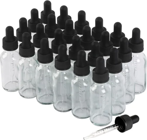 Vista 128 de NOOEEISS 4 piezas, botella con cuentagotas de 1 oz, botella de vidrio ámbar con cuentagotas, botellas de tintura con cuentagotas, acabado elegante