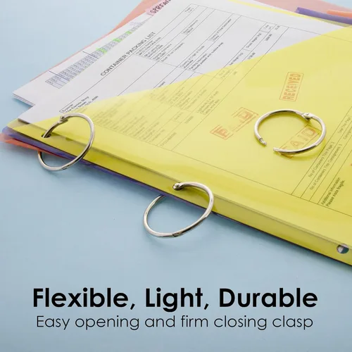Vista 3 de BAZIC - Anillo para carpeta de hojas sueltas de 2 pulgadas, anillos de libros, anillo de metal de acero chapado en níquel para tarjetas flash