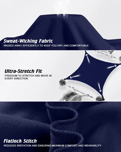 Vista 6 de CL convallaria Long Johns Ropa Interior Térmica para Hombres con Forro Polar Suave Capa Base para Clima Frío Conjunto de Regalo Superior e Inferior