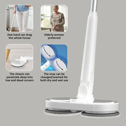 Vista 8 de Cordless Electric Spin Mop and Scrubber, Ultra Lightweight for Easy Floor Cleaning, Multi-Surface Dry & Wet Use Under Furniture, Ideal for Home