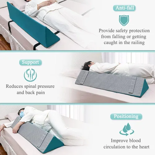 Vista 2 de KAAMOS Almohadillas de espuma para rieles de cama, almohada de barandilla de cama para adultos mayores, almohadillas de seguridad para rieles