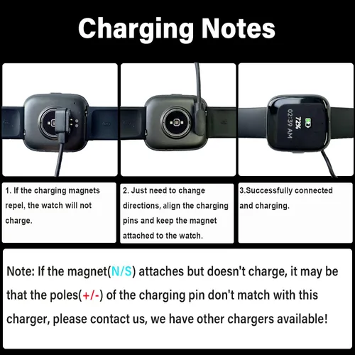 Vista 5 de Gloryfit - Cargador Wacth para Puqo T80/Cillso T80/Csasan T70/Matast T60, cable de carga USB magnético, compatible con cargador de reloj inteligente