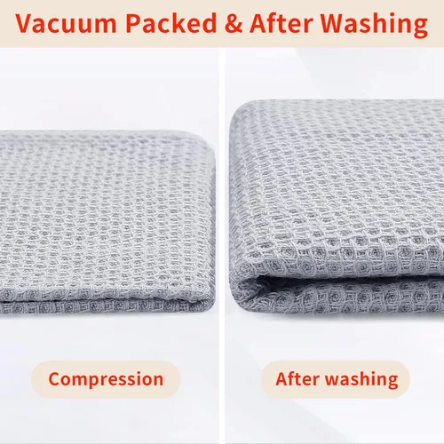 Vista 211 de Homaxy Paños de cocina de 100% algodón con tejido de gofre, ultra suaves, absorbentes, de secado rápido, 12 x 12 pulgadas, paquete de 6, amarillo