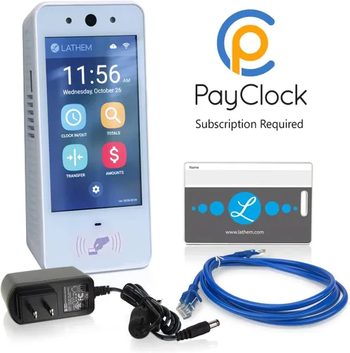 Vista 6 de Lathem Sistema de reloj de tiempo Wi-Fi sin contacto con 15 insignias (PCEXPRESS)