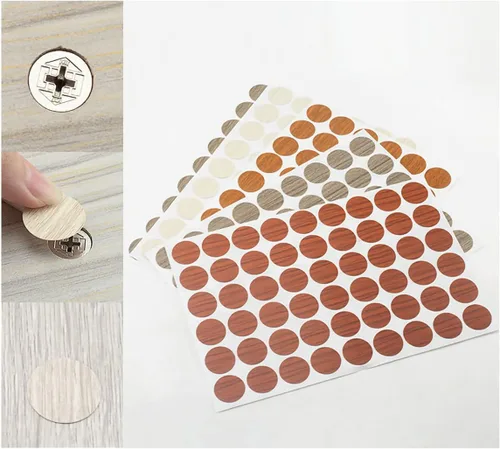 Vista 3 de 162 calcomanías autoadhesivas de PVC para agujeros de tornillo, 3 hojas de plástico, cubierta texturizada a prueba de polvo e impermeable, 0.827 in