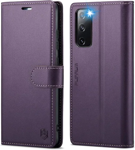 Vista 8 de FLIPALM Funda tipo cartera para Samsung Galaxy S20 FE 5G, bloqueo RFID, tarjetero de crédito, de piel sintética, función atril, funda protectora a