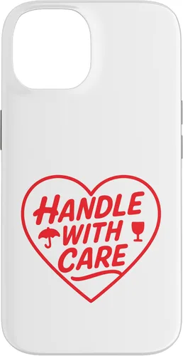 Vista 4 de Handle with Care - Cute Heart Warning Design Case for iPhone 17