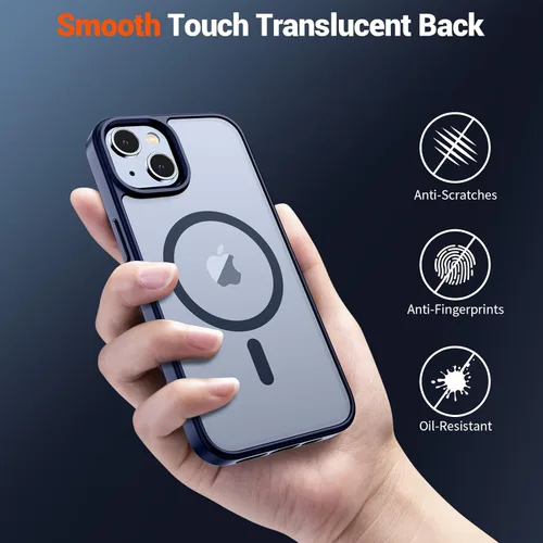 Vista 932 de SUPFINE - Funda magnética para iPhone 13 Pro Max (compatible con MagSafe), (protección contra caídas de grado militar de 10 pies), delgada, Negro