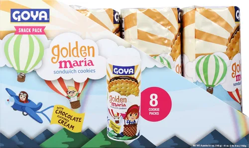 Vista 3 de Goya Golden Maria - Galletas sándwich con relleno de sabor a chocolate, 5.1 onzas