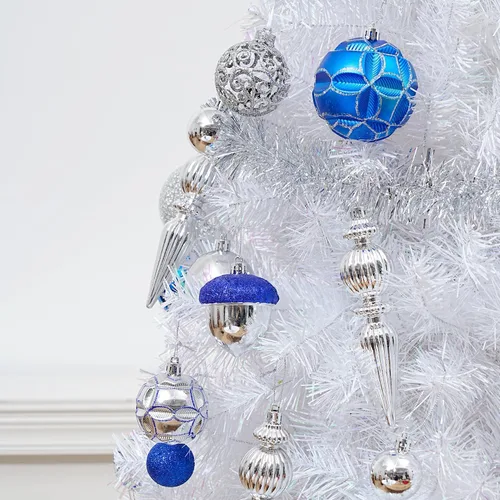 Vista 4 de 123 piezas de adornos de bolas de Navidad, bolas de plástico irrompibles para decoraciones clásicas de Navidad, adornos colgantes para árbol