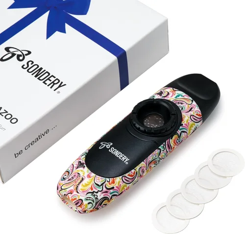 Sondery Instrumento de viento profesional Kazoo con 5 membranas, cordón y bolsa