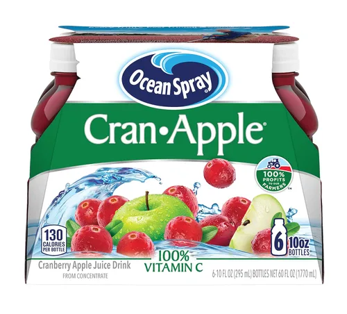 Ocean Spray Bebida de jugo, Cran-Apple, botella de 10 onzas (paquete de 6)