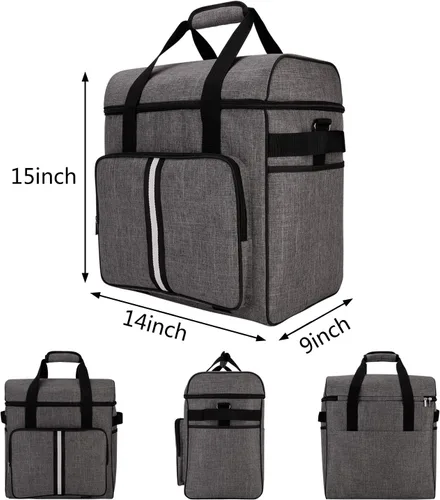 Vista 2 de BAGLHER Funda de mezclador de cocina resistente para batidoras de 4.5 a 5 cuartos de galón, funda de transporte 2 en 1 de hombro y mano con Gris