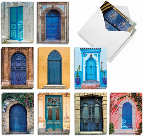 Vista 14 de The Best Card Company - 20 tarjetas de notas en blanco en caja (4 x 5.12 pulgadas) - Divertidos patrones surtidos (10 diseños, 2 de cada uno)