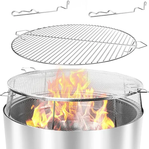 Vista 10 de Cubierta de protección contra chispas para hoguera de fogata, pantalla de chispas de acero inoxidable 304 para hoguera individual de 19.5 pulgadas