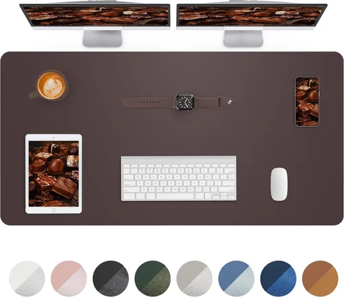 Vista 8 de Almohadilla grande para escritorio, alfombrilla para mouse, tapete para escritorio de oficina, protector de escritorio de piel sintética