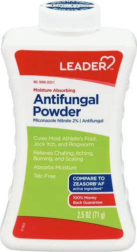 Leader Polvo absorbente de humedad sin talco para piel, 2.5 oz