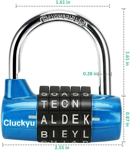 Vista 7 de Candado de aleación resistente con contraseña, candado de seguridad resistente, fácil de configurar tu propio combo reiniciable sin llave (2 negro)