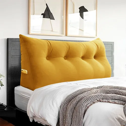 Vista 10 de Almohada de cabecero – Almohada de cama grande 3 en 1 como almohada de lectura de cuña, almohada grande para sofá cama o respaldo de apoyo, almohada