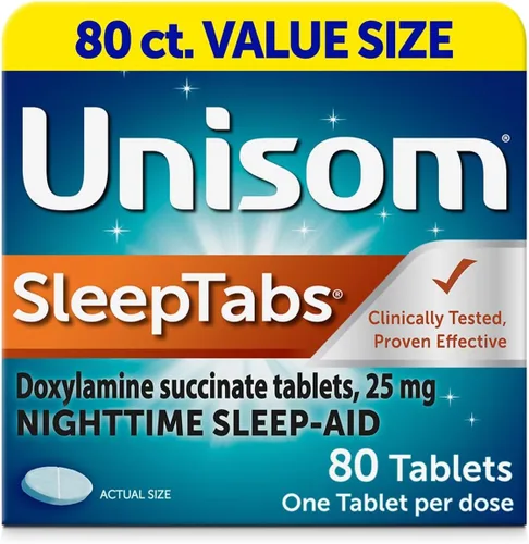Unisom SleepTabs, Ayuda nocturna para dormir, succinato de doxilamina, 80 tabletas
