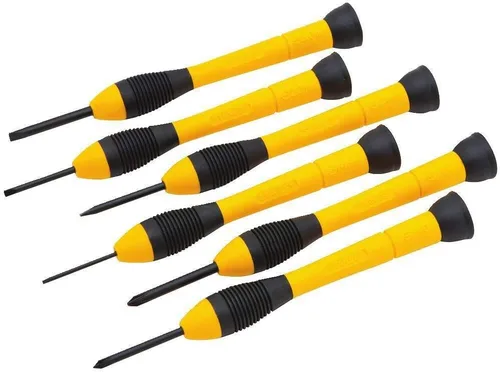Vista 2 de Stanley Tools - Juego de destornilladores de precisión de 6 piezas, negro/amarillo