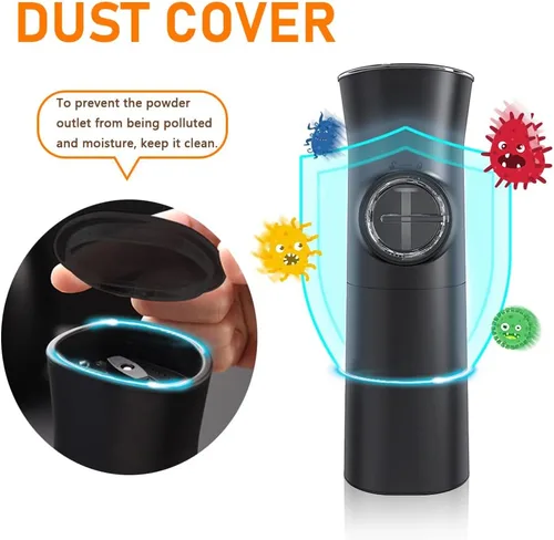 Vista 3 de Gravity - Juego de molinillo eléctrico de sal y pimienta, molinillo automático de sal y pimienta, funciona con pilas, grosor ajustable, luz LED