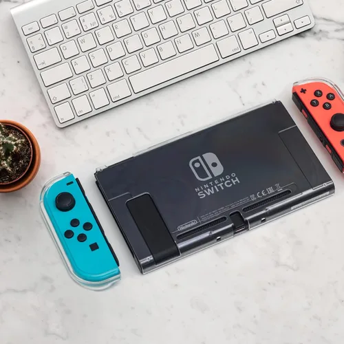 Vista 9 de Switch Clear Case, Dockable Protective Hard Cover Case for Nintendo Switch and Soft TPU Grip Case for Joy-Con with Tempered Glass Screen Protector