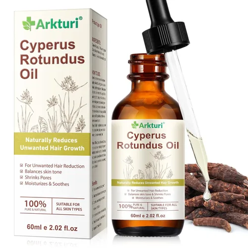 Cyperus Rotundus Oil, 60ML Cyperus Rotundus Oil hair Removal, Natural Hair Removal Care Essential for Smooth Skin, Moisturizing & Soothing, Suit for