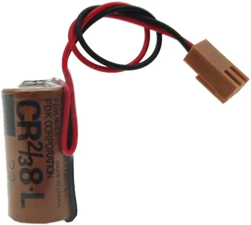 Vista 2 de YICUAA CR2/38.L 3V Batería Compatible con Fuji CR2/3 8.L 3V PLC Batería de litio FDK CR17/33 con enchufe marrón