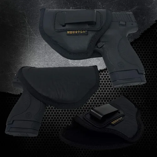 Vista 5 de IWB Gun Holster by Houston Gun Holsters - ECO Leather Concealed Carry Soft Material - Fits Glock 26/27/33, Shield, XDS, Taurus 709, Taurus Pro C