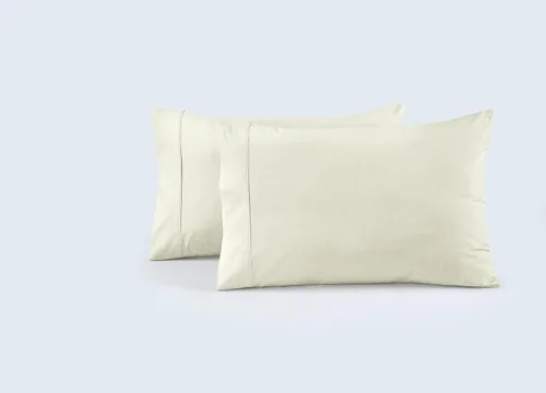 Vista 14 de Juego de 2 fundas de almohada 100 % percal de algodón, suaves y transpirables, tela ligera, tejido suave y aireado, para ella o él