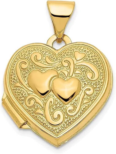 Collar con medallón de fotos personalizado de oro amarillo de 14 quilates, joyería fina para mujer, regalos para ella