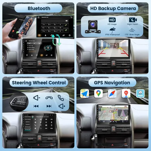 Vista 6 de Radio Estéreo de Coche con Audio HiFi para Honda CRV 2002-2006, Pantalla Táctil HD de 9 Pulgadas Android 13 GPS WiFi Bluetooth FM/RDS Cámara
