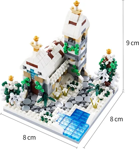 Vista 9 de Casa de flores DIY Four Seasons con árbol de flor de cerezo – 4 kits de lindos bloques de construcción de micro bloques de construcción para adultos