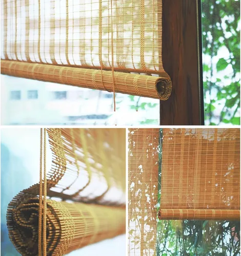 Vista 3 de Bambú inscribible en Persiana natural, cortina Estor Bambú, cortina Bambú, cortinas solares, luz filtrada, transpirable, protección UV