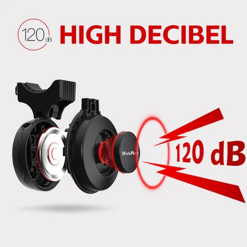 Vista 2 de Bocina de bicicleta electrónica de 120 db para ciclismo, cuerno de bicicleta eléctrica, 4 modos de sonido con batería recargable, impermeable